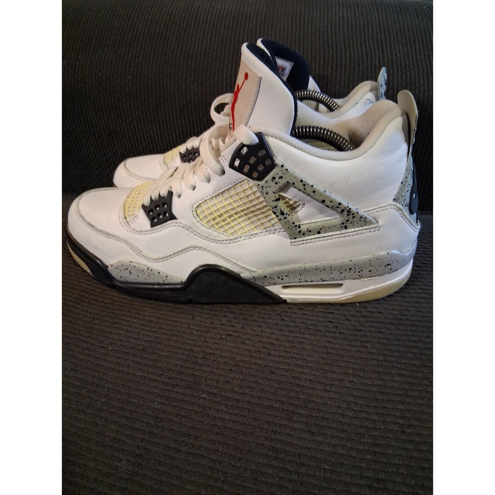 Jordan 4 Retro White Cement 2016 Mens Size 9.5 Sneakers 840606-192 Nike Air Logo